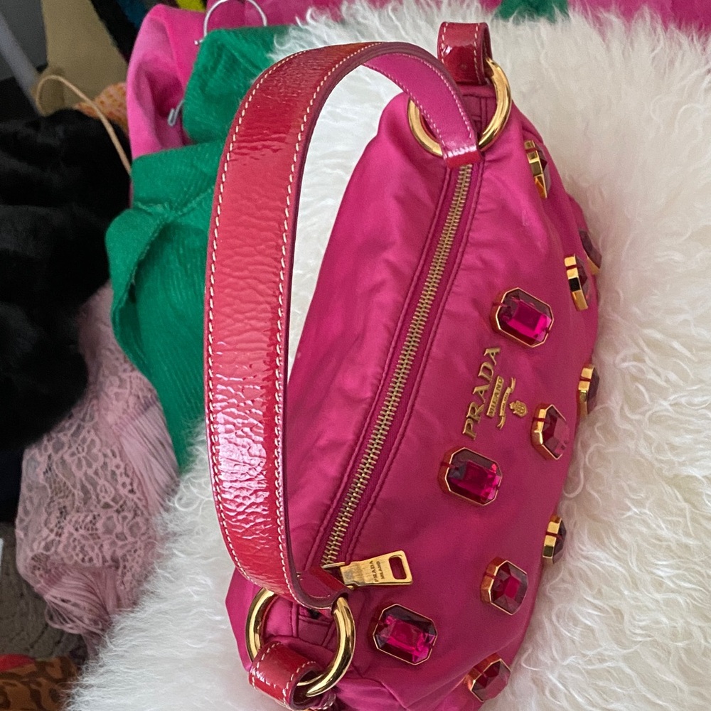 PRADA Fuchsia Embellished Shoulder Bag 💖 - Picture 7 of 17